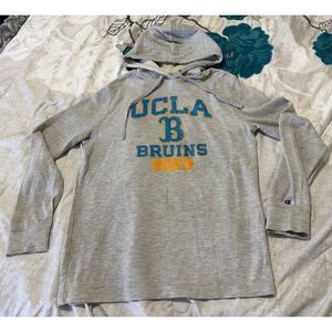 Champion UCLA Bruins Men's Medium Gray Waffle Knit Pullover Hoodie NCAA